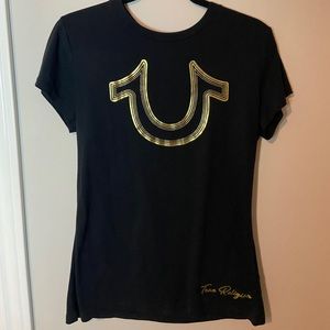 True Religion black and gold tee
